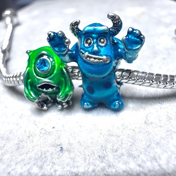 Monsters Inc Mike Wazowski Sulley Charm Bracelet Bead Charm fits PANDORA - Picture 5 of 13
